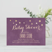 Elegant Gold Confetti Stippen Moderne Baby shower Kaart (Staand voorkant)