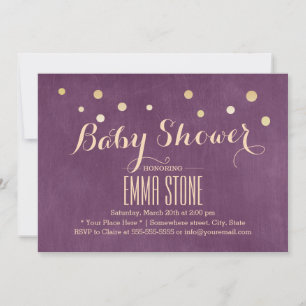 Elegant Gold Confetti Stippen Moderne Baby shower Kaart