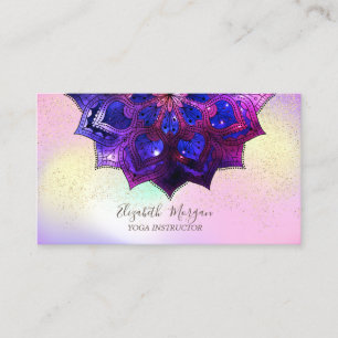 Elegant Gold Confetti Yoga Instructor Mandala Visitekaartje