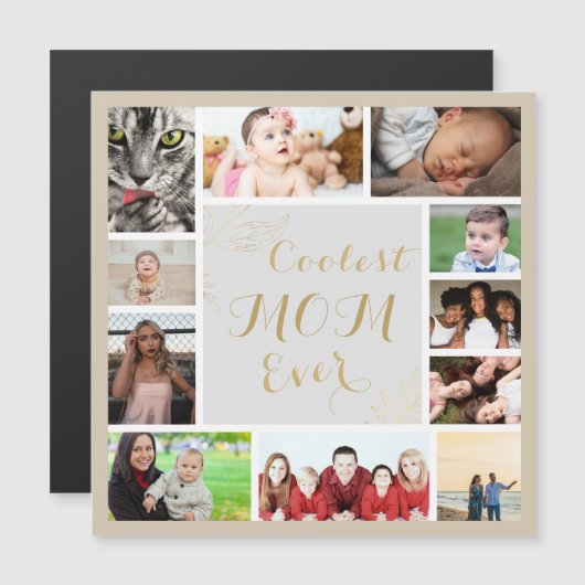Elegant Gold Coolest Mam Ever Gold Photo Magnet (Voorkant / Achterkant)