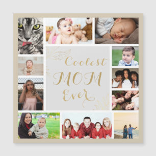 Elegant Gold Coolest Mam Ever Gold Photo Magnet
