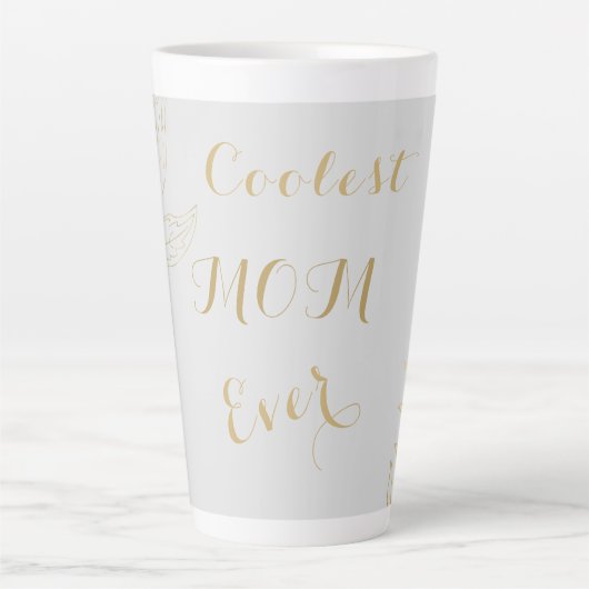 Elegant Gold Coolest Mam Ever Grey Latte Mok (Voorkant)