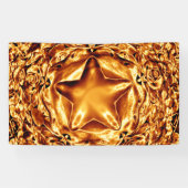 Elegant Gold Copper Kerstster Chic Banner (Horizontaal)