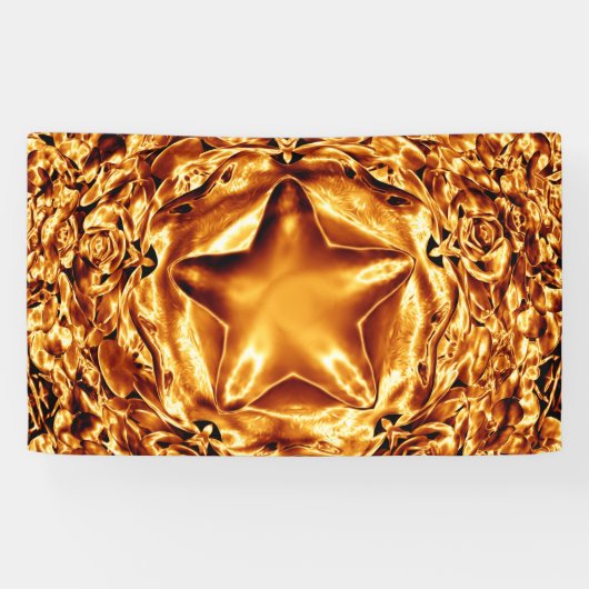 Elegant Gold Copper Kerstster Chic Banner (Horizontaal)