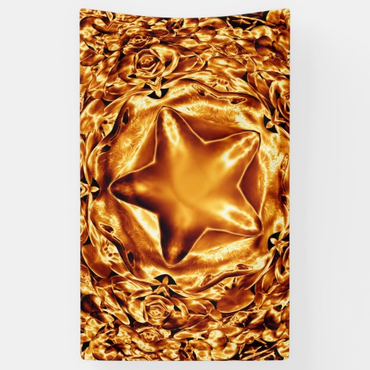 Elegant Gold Copper Kerstster Chic Banner (Verticaal)