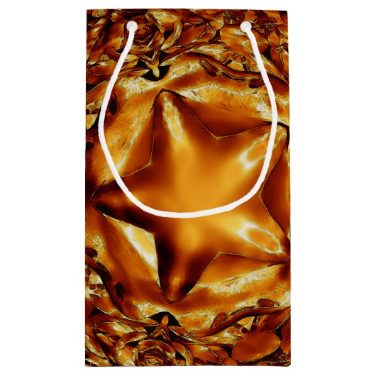 Elegant Gold Copper kerstster Chic Cadeautas (Achterkant)