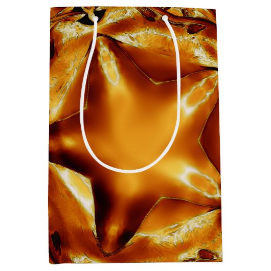 Elegant Gold Copper kerstster Chic Cadeautas (Voorkant)