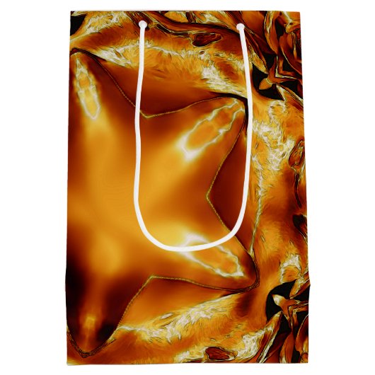 Elegant Gold Copper kerstster Chic Cadeautas (Achterkant)