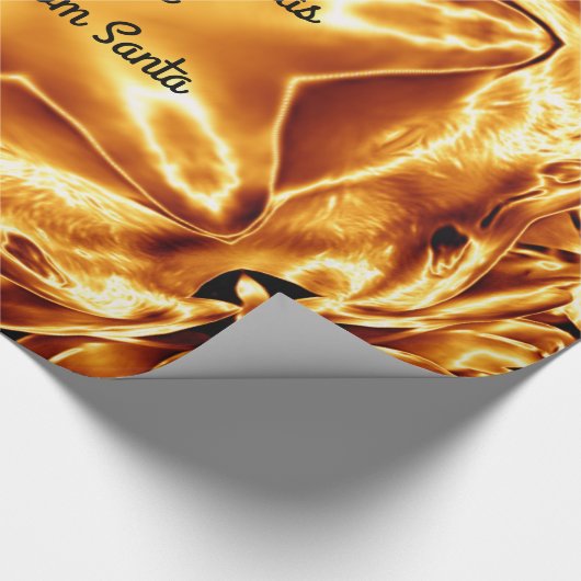 Elegant Gold Copper kerstster Chic Shiny Cadeaupapier (Hoek)