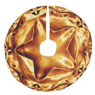 Elegant Gold Copper kerstster Chic Tree Skirt Imitatie Linnen Kerstboom Kleed