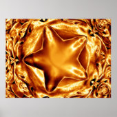 Elegant Gold Copper kerstster Poster (Voorkant)