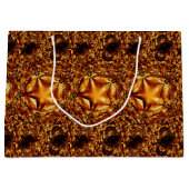 Elegant Gold Copper Kerststerren Chic Gift Bag Large Cadeautasje (Voorkant)