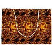 Elegant Gold Copper Kerststerren Chic Gift Bag Large Cadeautasje (Achterkant)