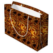 Elegant Gold Copper Kerststerren Chic Gift Bag Large Cadeautasje (Achterkant Gekanteld)