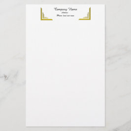 Elegant Gold Corner Border Professional Stationery Briefpapier