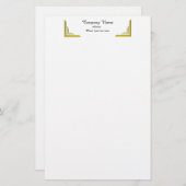 Elegant Gold Corner Border Professional Stationery Briefpapier (Voorkant / Achterkant)