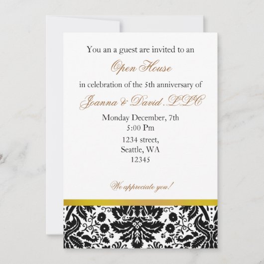 Elegant gold Corporate party Invitation Kaart (Voorkant)