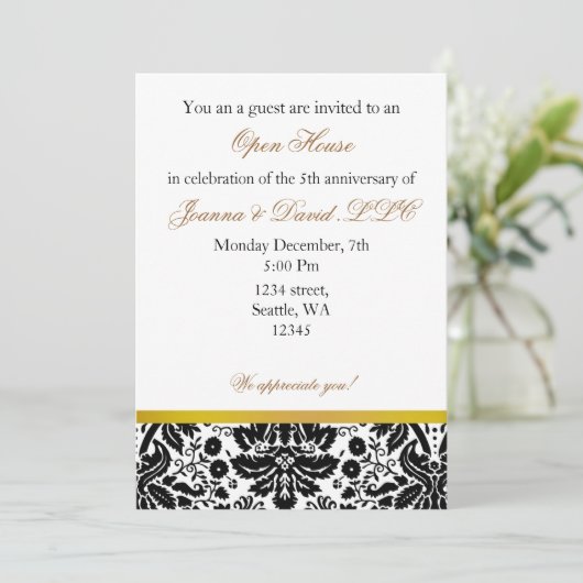 Elegant gold Corporate party Invitation Kaart (Staand voorkant)