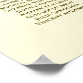 Elegant Gold Cream 16-tabel weddenschap Poster (Hoek)