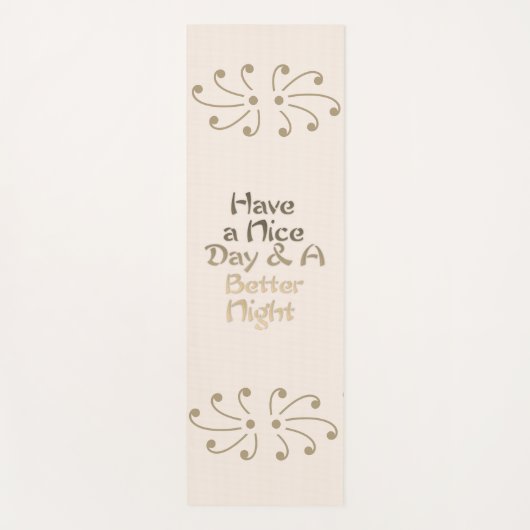 Elegant Gold & Cream "A Better Night" Meditation M Yogamat (Voorkant)