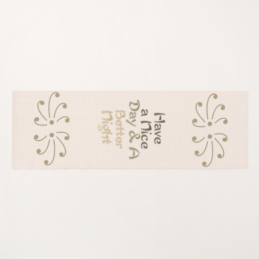Elegant Gold & Cream "A Better Night" Meditation M Yogamat (Voorkant (horizontaal))
