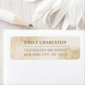 Elegant Gold Cream Beige Waterverf retouradres Etiket (Insitu)