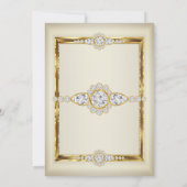 Elegant Gold Cream Diamond Birthday Party Kaart (Achterkant)