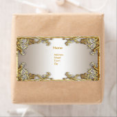 Elegant Gold Cream Label Adres (Insitu)