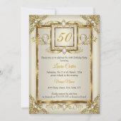 Elegant Gold Cream Pearl Foto Birthday party Kaart (Voorkant)