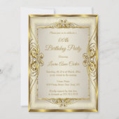 Elegant Gold Cream Pearl Foto van Birthday Party Kaart (Voorkant)
