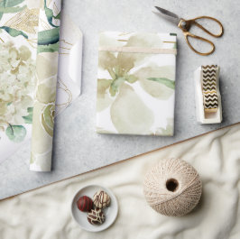 Elegant Gold Creme Waterverf Roos Vowel Renewal Cadeaupapier