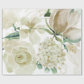 Elegant Gold Creme Waterverf Roos Vowel Renewal Cadeaupapier (Vlak)