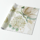 Elegant Gold Creme Waterverf Roos Vowel Renewal Cadeaupapier (Uitgerold)