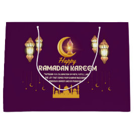 Elegant Gold Crescent Ramadan Mubarak Greeting Groot Cadeauzakje
