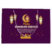 Elegant Gold Crescent Ramadan Mubarak Greeting Groot Cadeauzakje (Achterkant)
