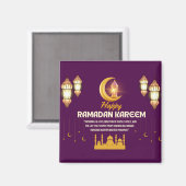 Elegant Gold Crescent Ramadan Mubarak Greeting Magneet (Voorkant / Achterkant)