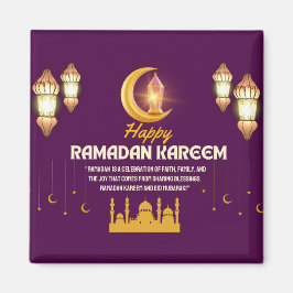 Elegant Gold Crescent Ramadan Mubarak Greeting Magneet