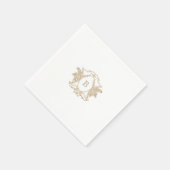 Elegant Gold Crest Monogram Wedding Napkin Servet (Hoek)