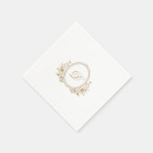Elegant Gold Crest Monogram Wedding Napkin Servet (Hoek)