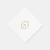 Elegant Gold Crest Monogram Wedding Napkin Servet (Hoek)