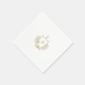 Elegant Gold Crest Monogram Wedding Napkin Servet (Hoek)