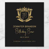 Elegant Gold & Crest Wine Label Wijn Etiket (Enkel label)