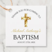 Elegant Gold Cross Baby Baptisme Dank je wel Bedankjes Labels (Voorkant)
