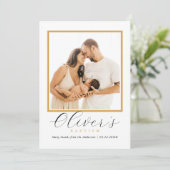 Elegant Gold Cross Baby´s Baptism Photo Script Bedankkaart (Staand voorkant)