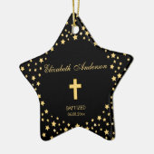 Elegant Gold Cross Baptism Christening Commune Keramisch Ornament (Links)