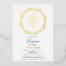 Elegant Gold Cross Baptisme