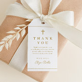 Elegant Gold Cross Baptisme Hartelijk dank Cadeaulabel