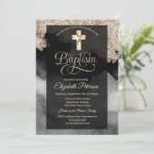 Elegant Gold Cross Baptisme Kaart (Staand voorkant)