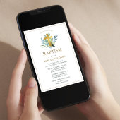 Elegant Gold Cross Baptisme Kaart
