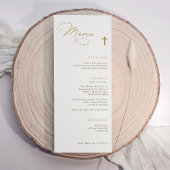 Elegant Gold Cross Baptisme Menu